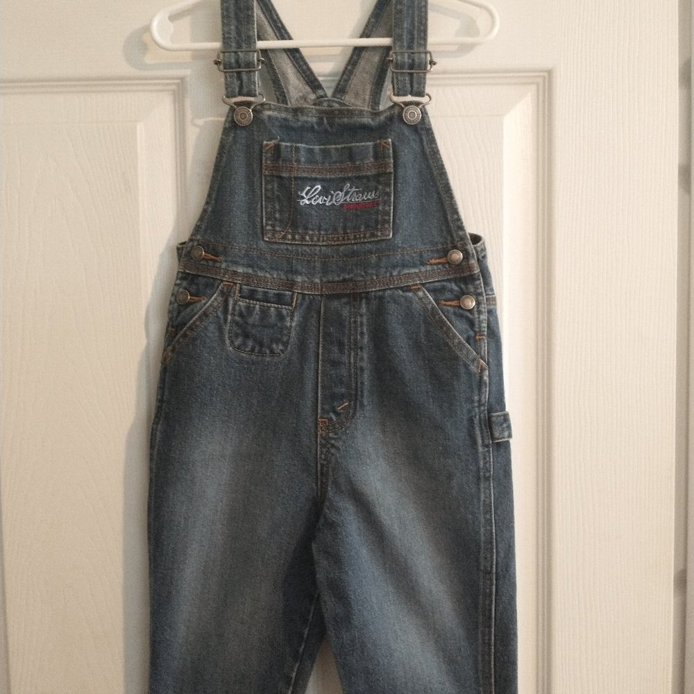 KIDS LEVI STRAUSS SIGNATURE DENIM COVERALLS